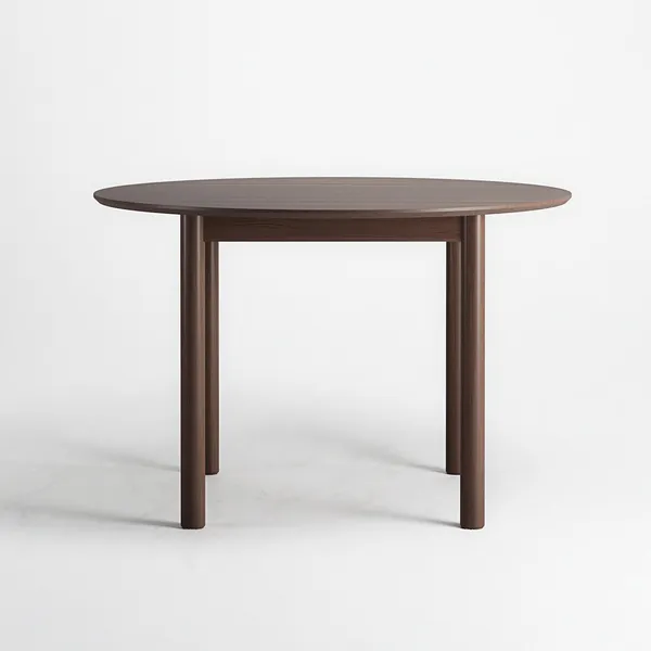 Wood Dining Table Ø110 cm Dark Oak