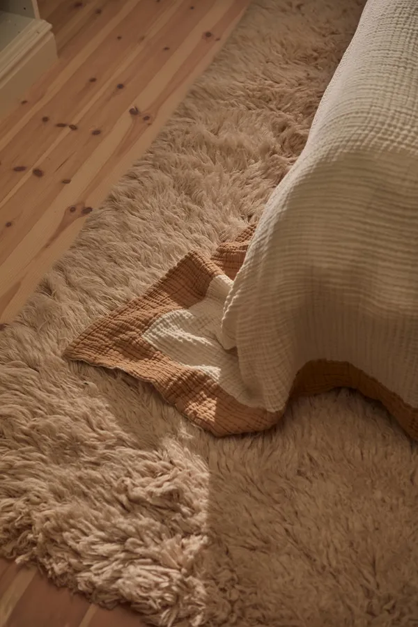 Ella Crinkle Bedspread 260x260 Dark Sand