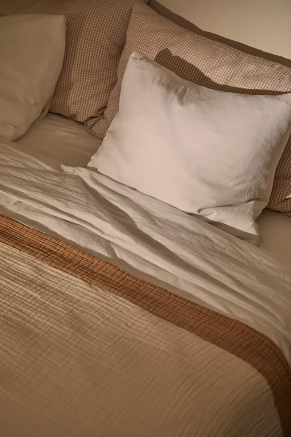 Ella Crinkle Bedspread 260x260 Dark Sand