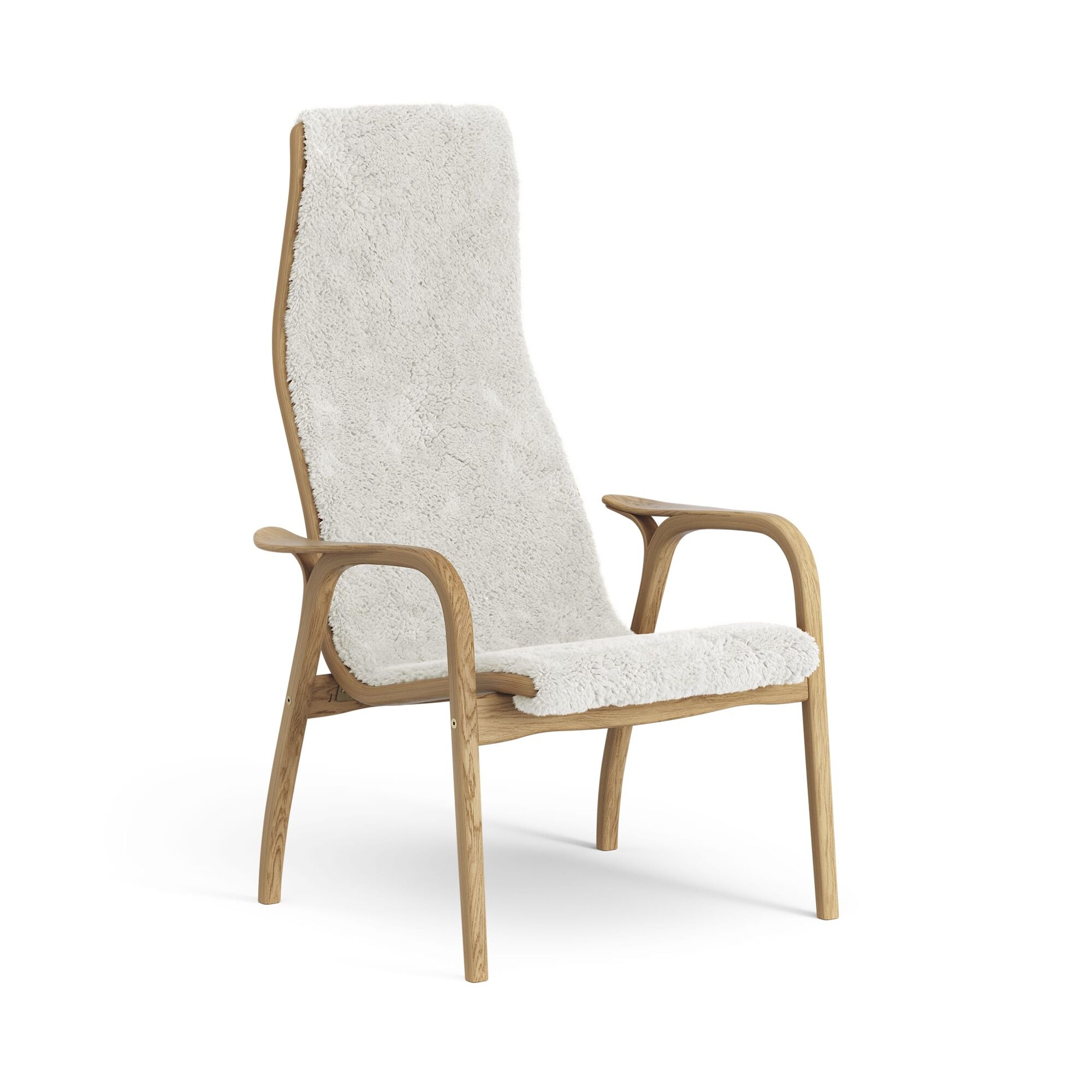 Lamino Lenestol Høy Oljet Eik/Off White/Fåreskinn