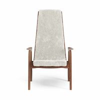 Lamino High Armchair Lacquered Walnut/Off White/Sheepskin