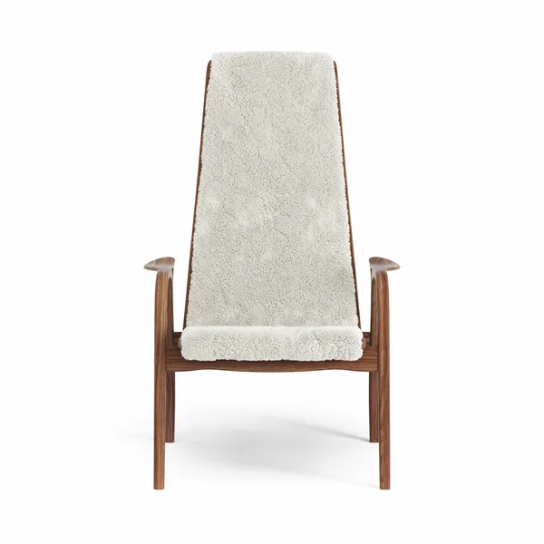 Lamino Lænestol Høj Lakeret Valnød/Off White/Fåreskind