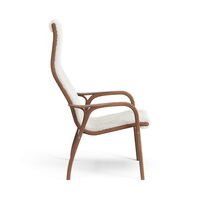 Lamino High Armchair Lacquered Walnut/Off White/Sheepskin