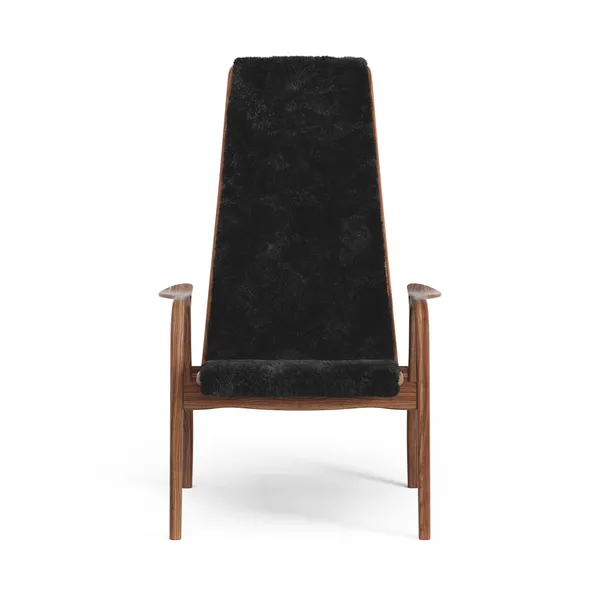 Lamino Poltrona Alta Noce Laccato/Nero/Pecora