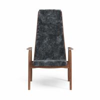 Lamino Poltrona Alta Noce Laccato/Carbone/Pecora