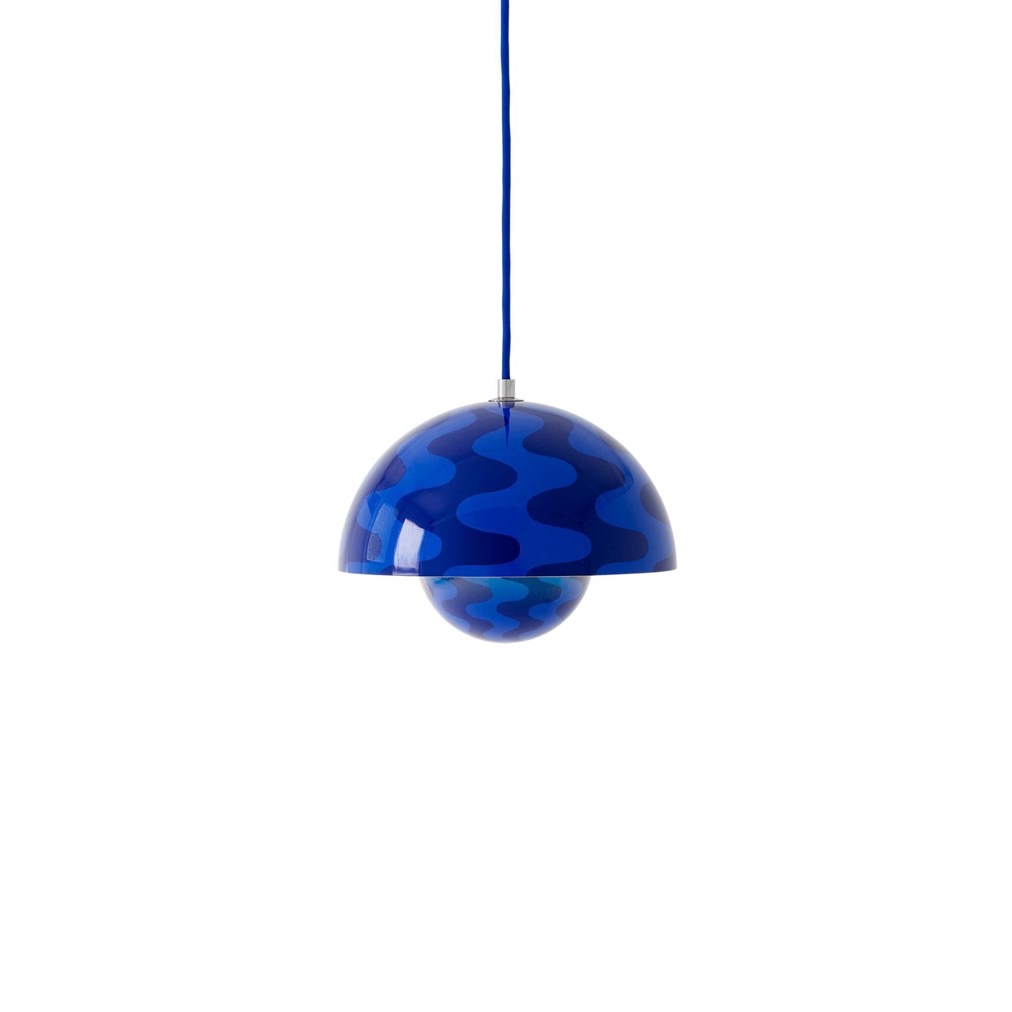 Flowerpot VP1 Pendelleuchte Kobaltblau/Twilight Blue Muster