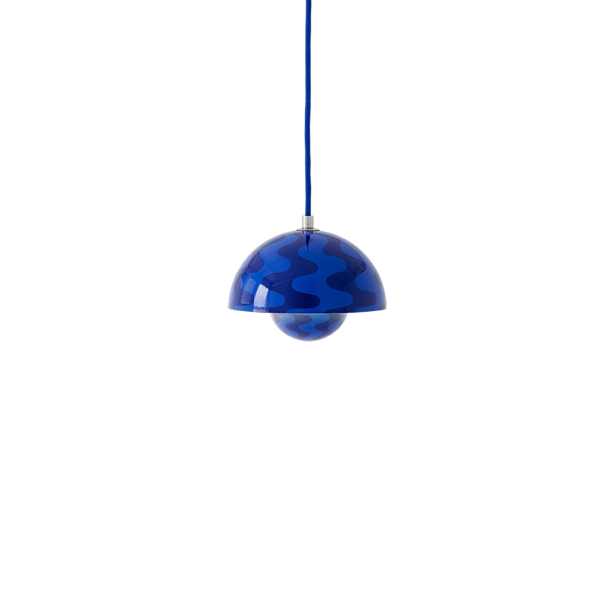 Flowerpot VP10 Suspension Motif Bleu Cobalt/Bleu Crépuscule