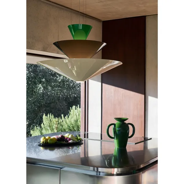 Gio LN14 Pendant Ø60 Signal Green/Deep Blue/Ecru White