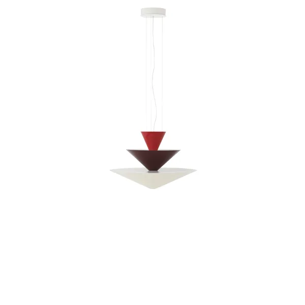 Gio LN14 Pendant Ø60 Vermilion Red/Dark Burgundy/Ecru White