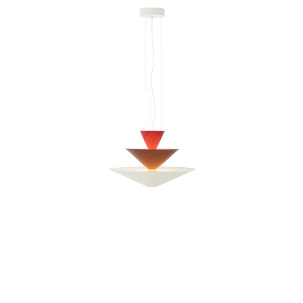 Gio LN14 Pendant Ø60 Vermilion Red/Dark Burgundy/Ecru White