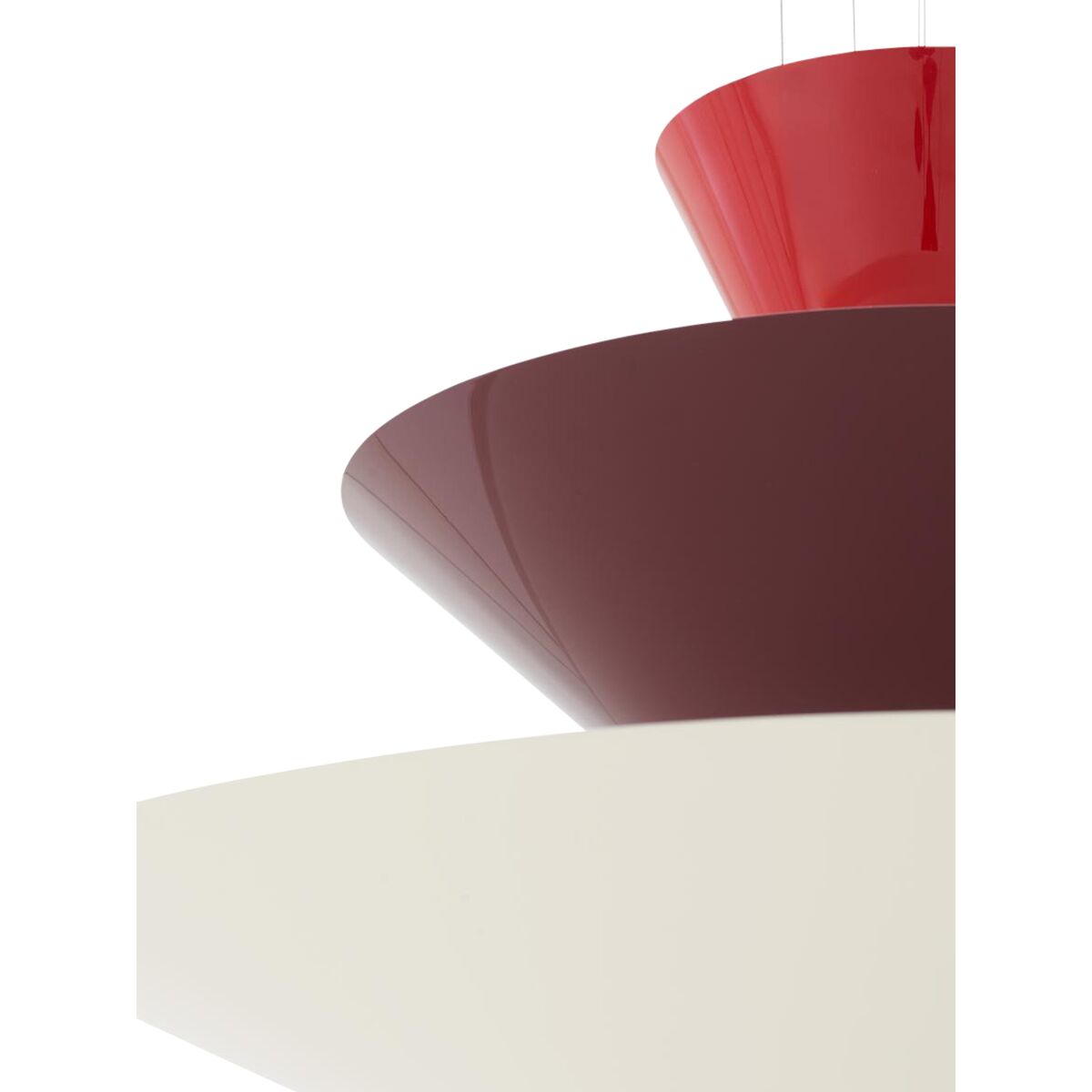 Gio LN14 Pendant Ø60 Vermilion Red/Dark Burgundy/Ecru White