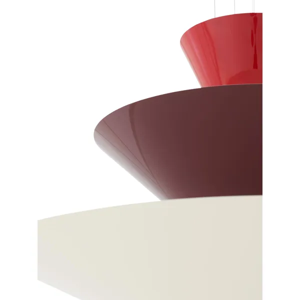 Gio LN14 Pendant Ø60 Vermilion Red/Dark Burgundy/Ecru White