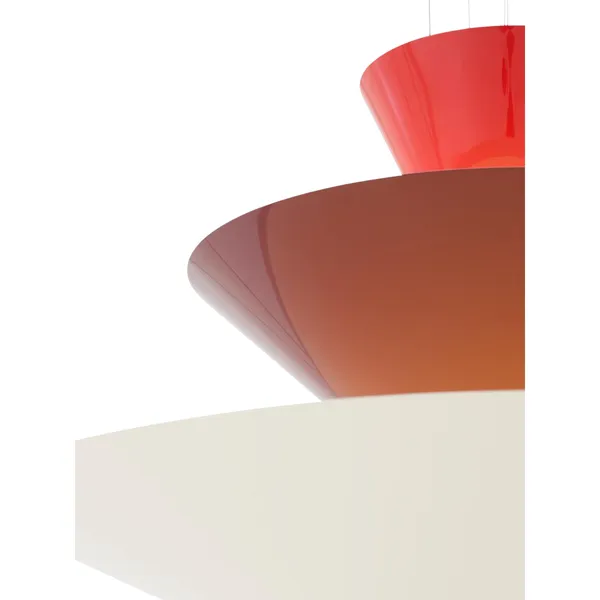 Gio LN14 Pendant Ø60 Vermilion Red/Dark Burgundy/Ecru White