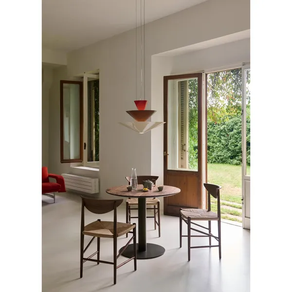 Gio LN14 Pendant Ø60 Vermilion Red/Dark Burgundy/Ecru White