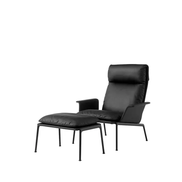 Muno LN20 Footstool Warm Black/Noble Leather Black