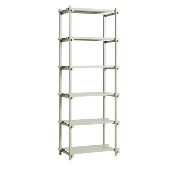 Woody Shelving 2.0 Bookcase High Smokey Grey/Steel