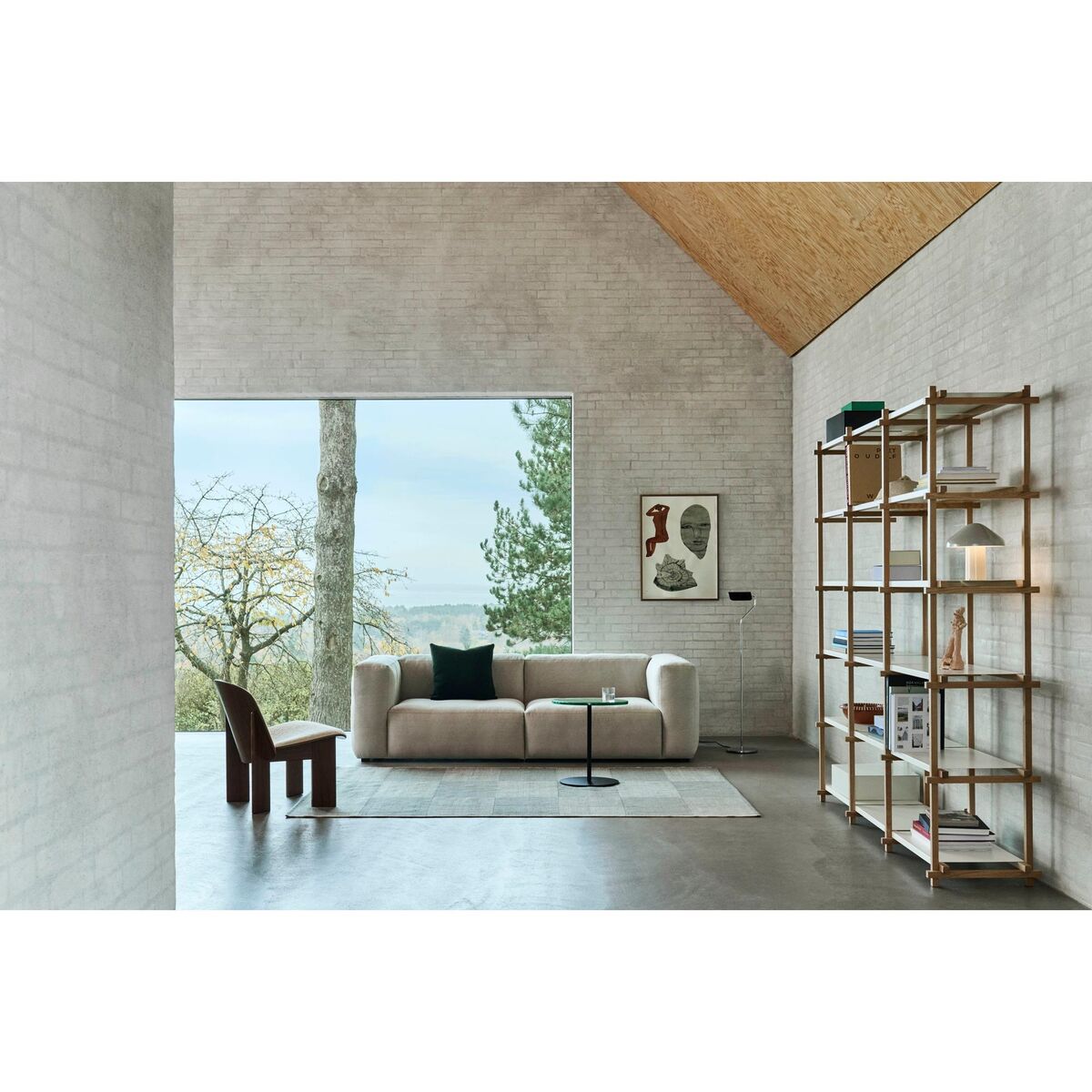 Woody Shelving 2.0 Bookcase High Smokey Grey/Steel