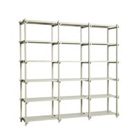 Woody Shelving 2.0 Bookcase Large Smokey Grey/Steel