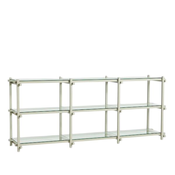 Woody Shelving 2.0 -hylly, Matala, Savunharmaa/lasi