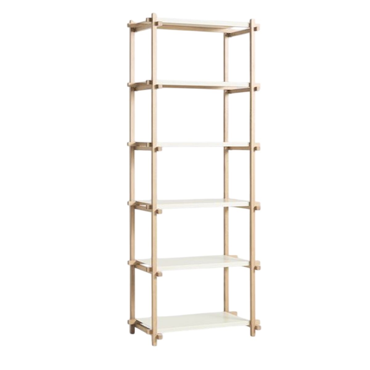 Woody Shelving 2.0 Bookcase High Almond White/Steel