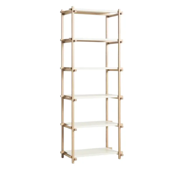 Woody Shelving 2.0 Bookcase High Almond White/Steel