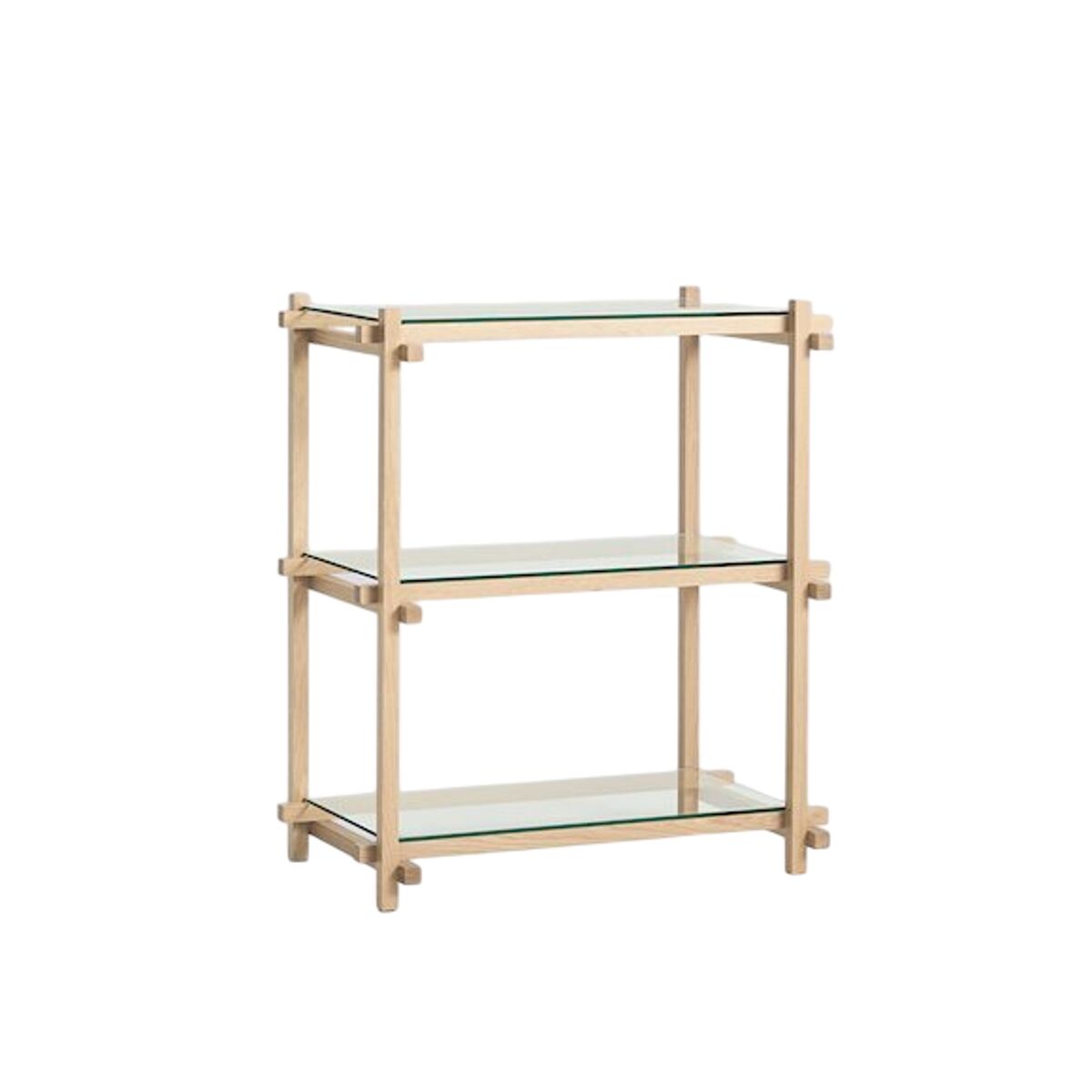 Woody Shelving 2.0 Bookcase Small Almond White/Glass