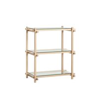 Woody Shelving 2.0 Bookcase Small Almond White/Glass