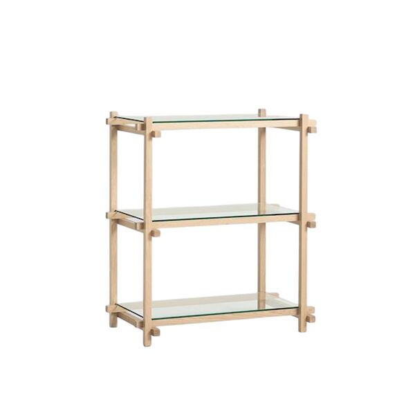 Woody Shelving 2.0 Boekenkast Klein Amandelwit/Glas