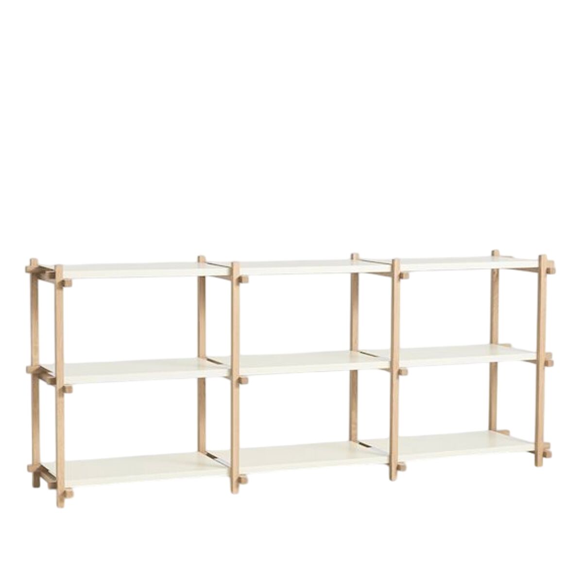 スチールラック・メタルラック HAY WOODY SHELVING 2.0 COLUMN LOW Woody Shelving 2.0 Shelving Unit Low Almond White/Steel | AndLight