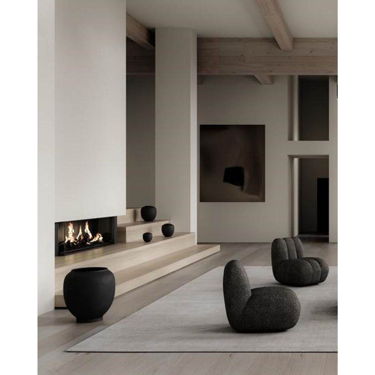 Vase Sunao Moyen Noir
