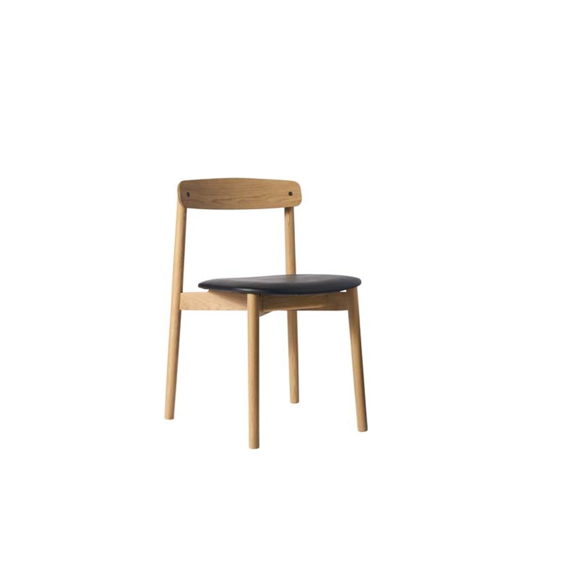 Chaise de Salle à Manger Unite d', Chêne Pigmenté Blanc/cuir