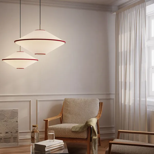 Wisiorek Lampa Wisząca Ø52 Czerwony/ Ecru
