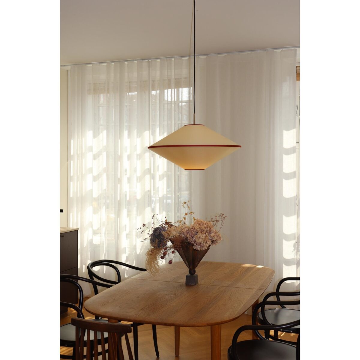 Lámpara Colgante Taft Ø52 Rojo/ Blanco Roto