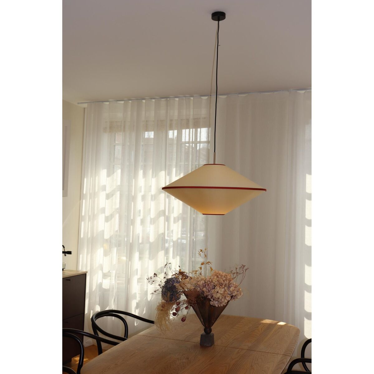 Tafta Pendel Ø65 Rød/Off-White