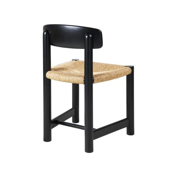 Daumiller Dining Chair Natural Rush/ Brown/ Black