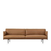 Outline 3-personers Sofa Læder/Cognac/Sort