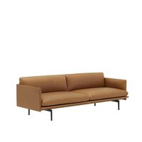 Outline 3-personers Sofa Læder/Cognac/Sort