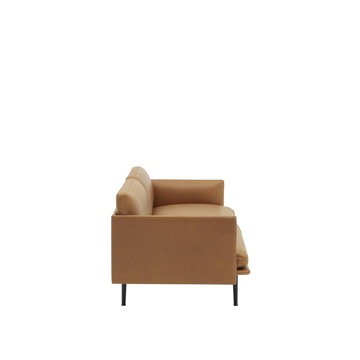 Outline 3-personers Sofa Læder/Cognac/Sort