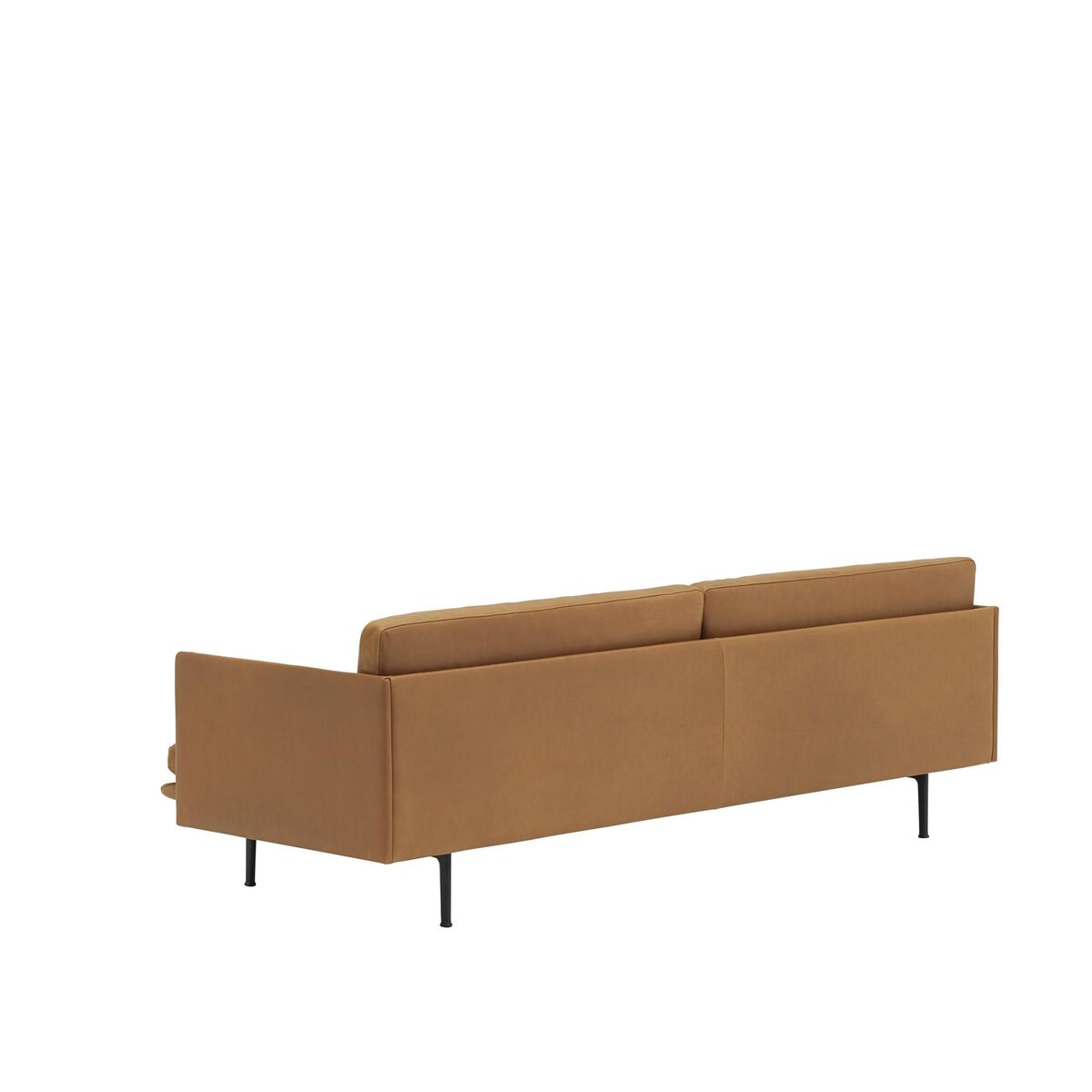 Outline 3-personers Sofa Læder/Cognac/Sort