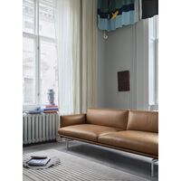 Outline 3-personers Sofa Læder/Cognac/Sort