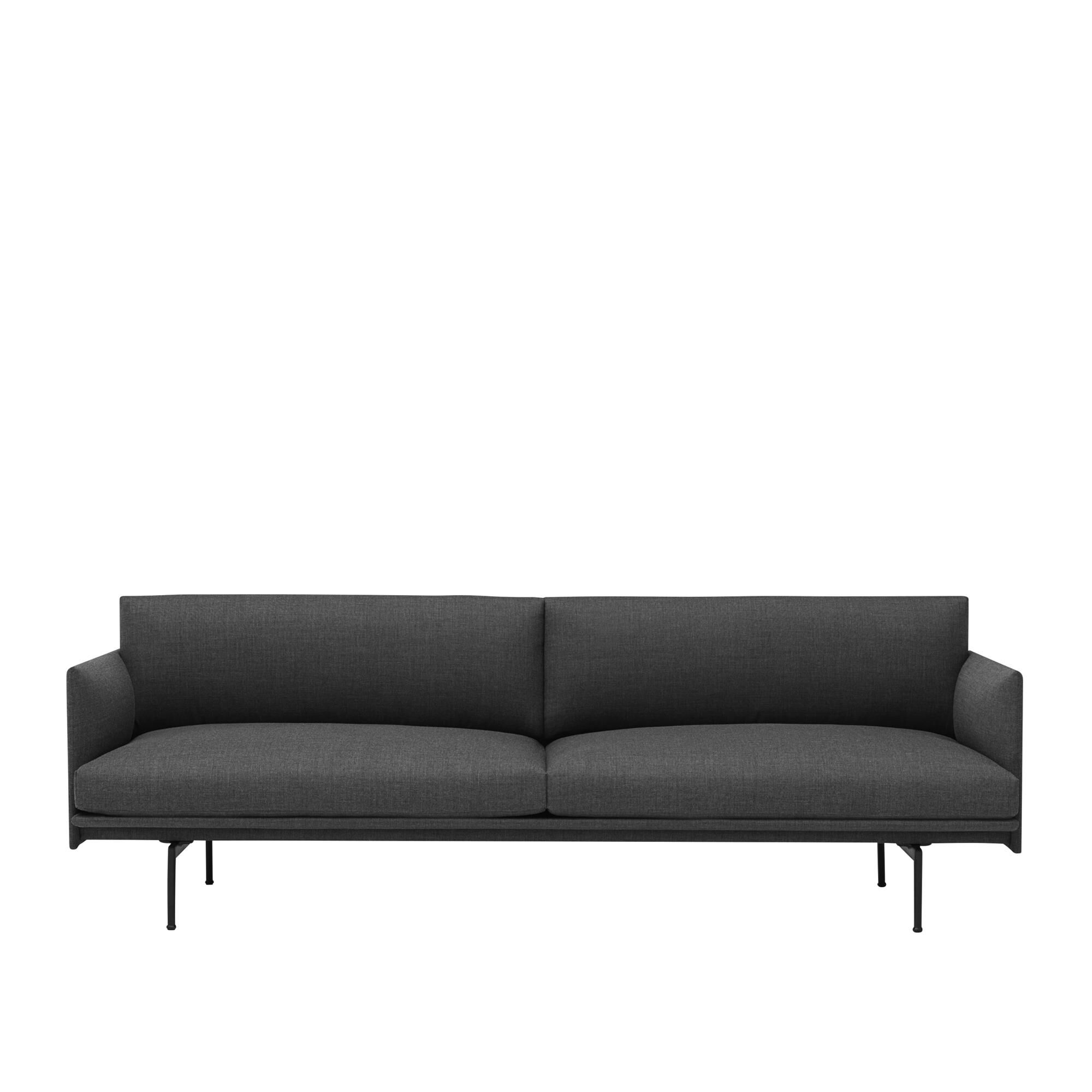 Outline 3-personers Sofa Remix 163/Sort