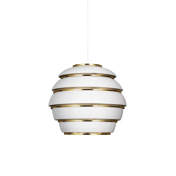 Beehive A331 Lámpara Colgante Blanco Y Latón