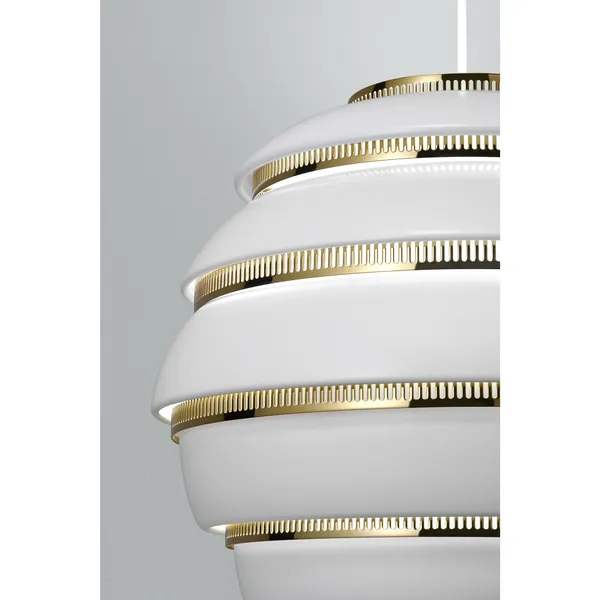Artek Beehive A331 Lámpara Colgante Blanco Y Latón — imagen 3