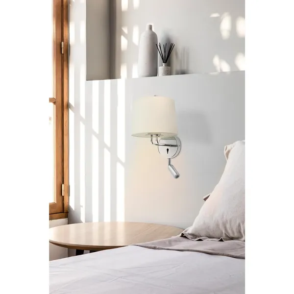 MONTREAL Wall Lamp Adjustable Chrome/ Beige