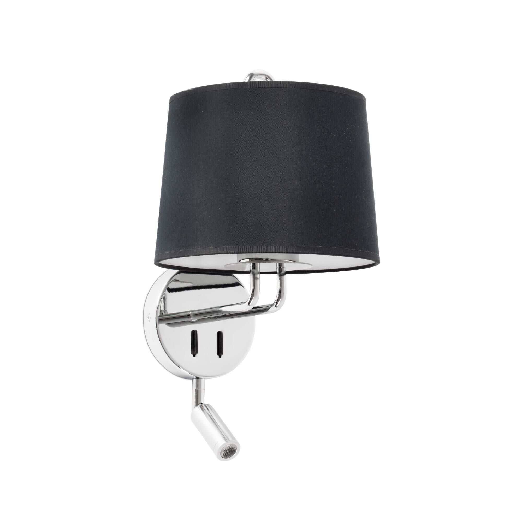 MONTREAL Vegglampe Justerbar Krom/ Sort