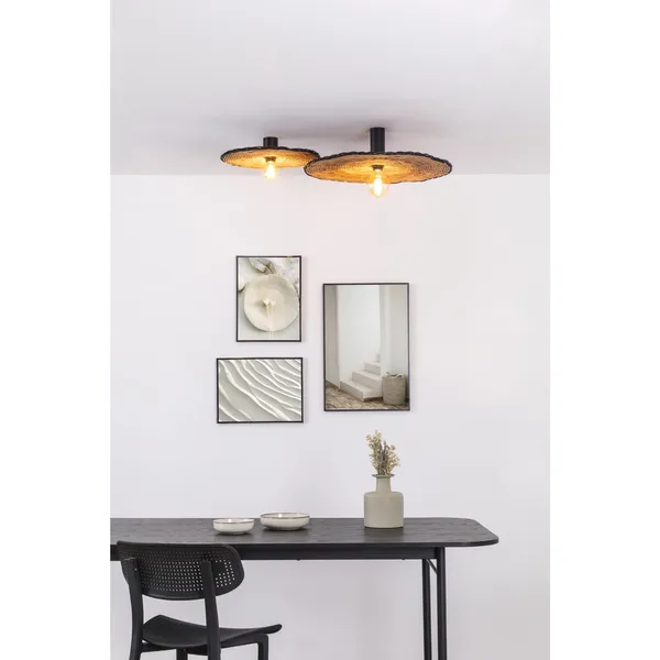 COSTAS 600 Wall/ Ceiling Light H14 Black/Rattan