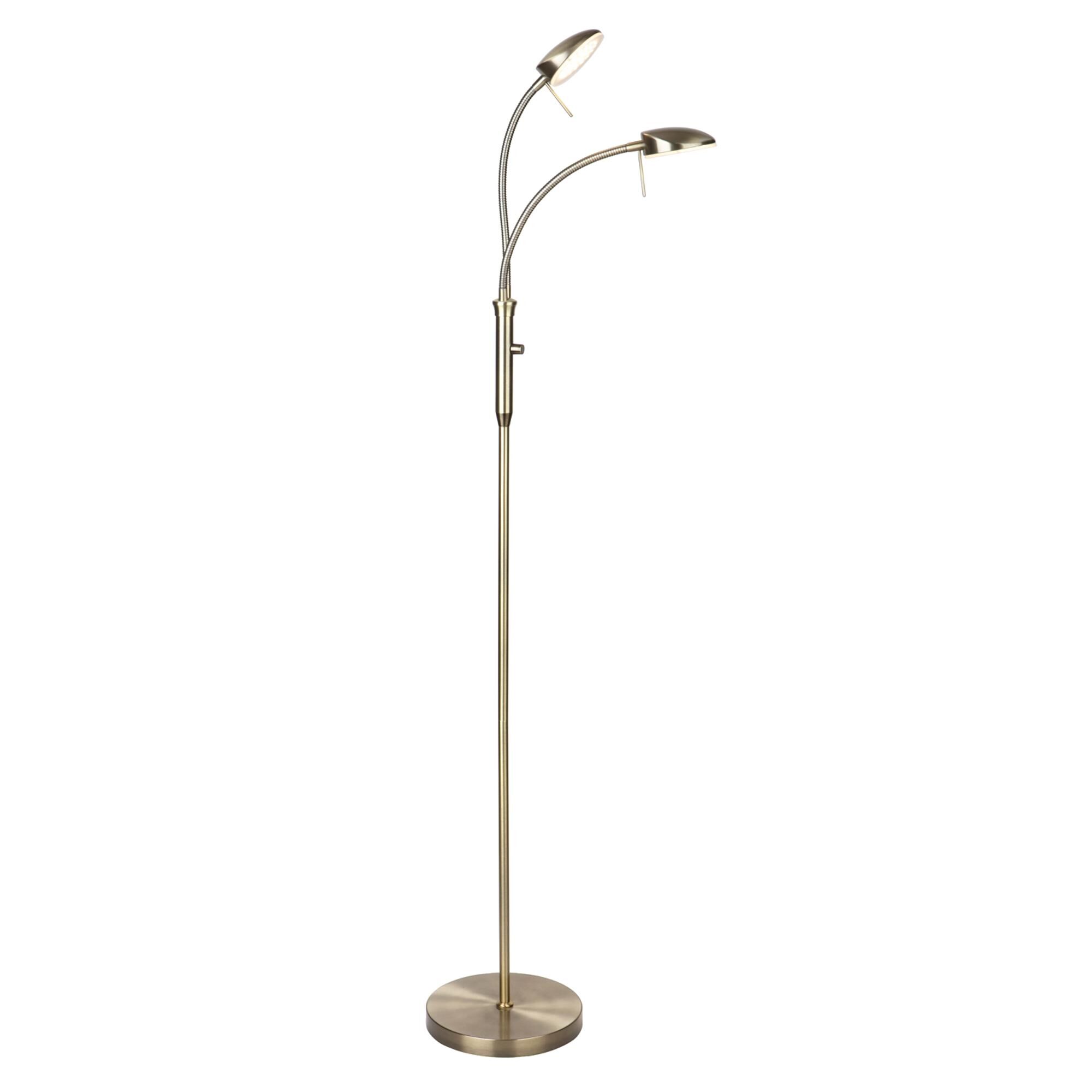Vegas Golvlampa 2-armad Dimmer M&auml;ssing