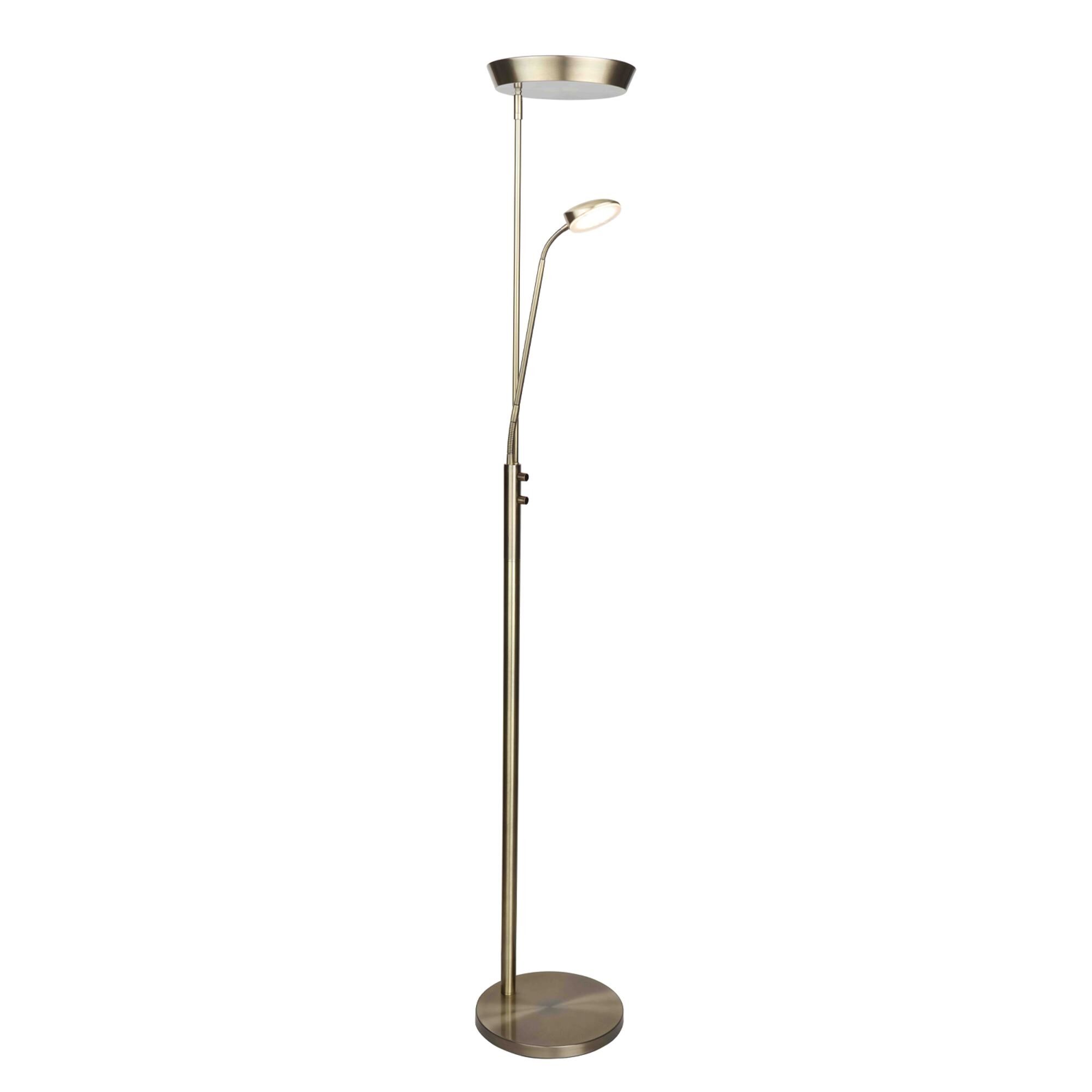 Vegas Kombi Gulvlampe Opplyst Dimmer Antikk Messing