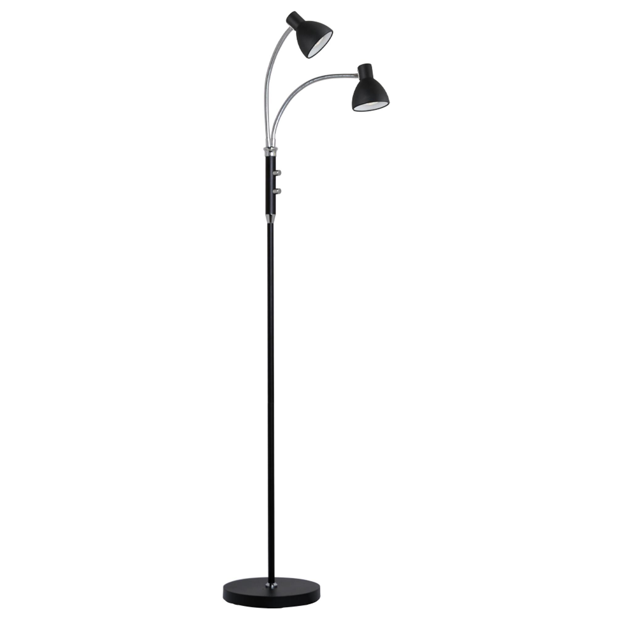 Hudson Golvlampa 2-armad Svart