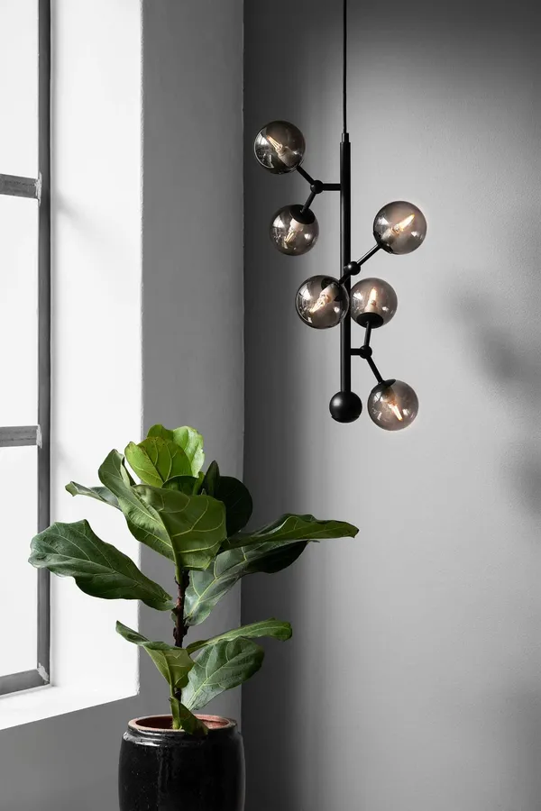 Atom Vertical Pendant Smoke/ Black
